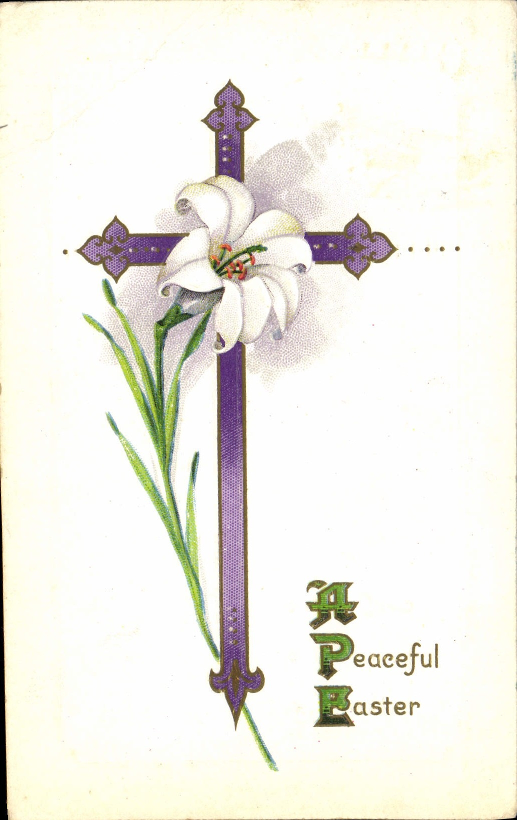 CPA Fantaisie Fleurs Croix Paques
