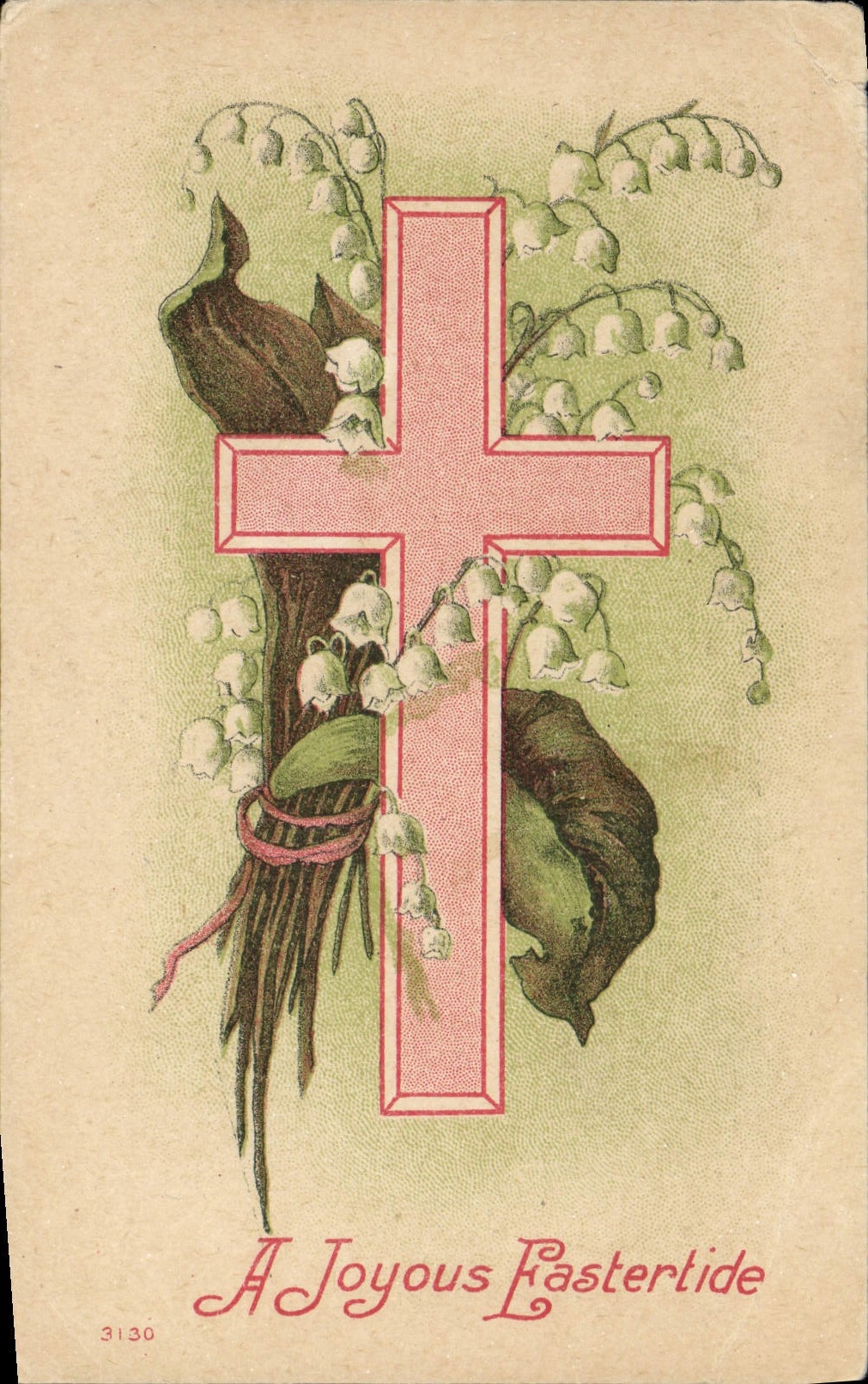 Lirio de los valles de la cruz de la fantasía de la POSTAL de la VENDIMIA