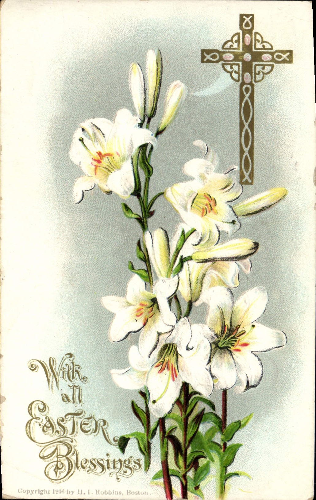 Flores de la fantasía de la POSTAL de la VENDIMIA