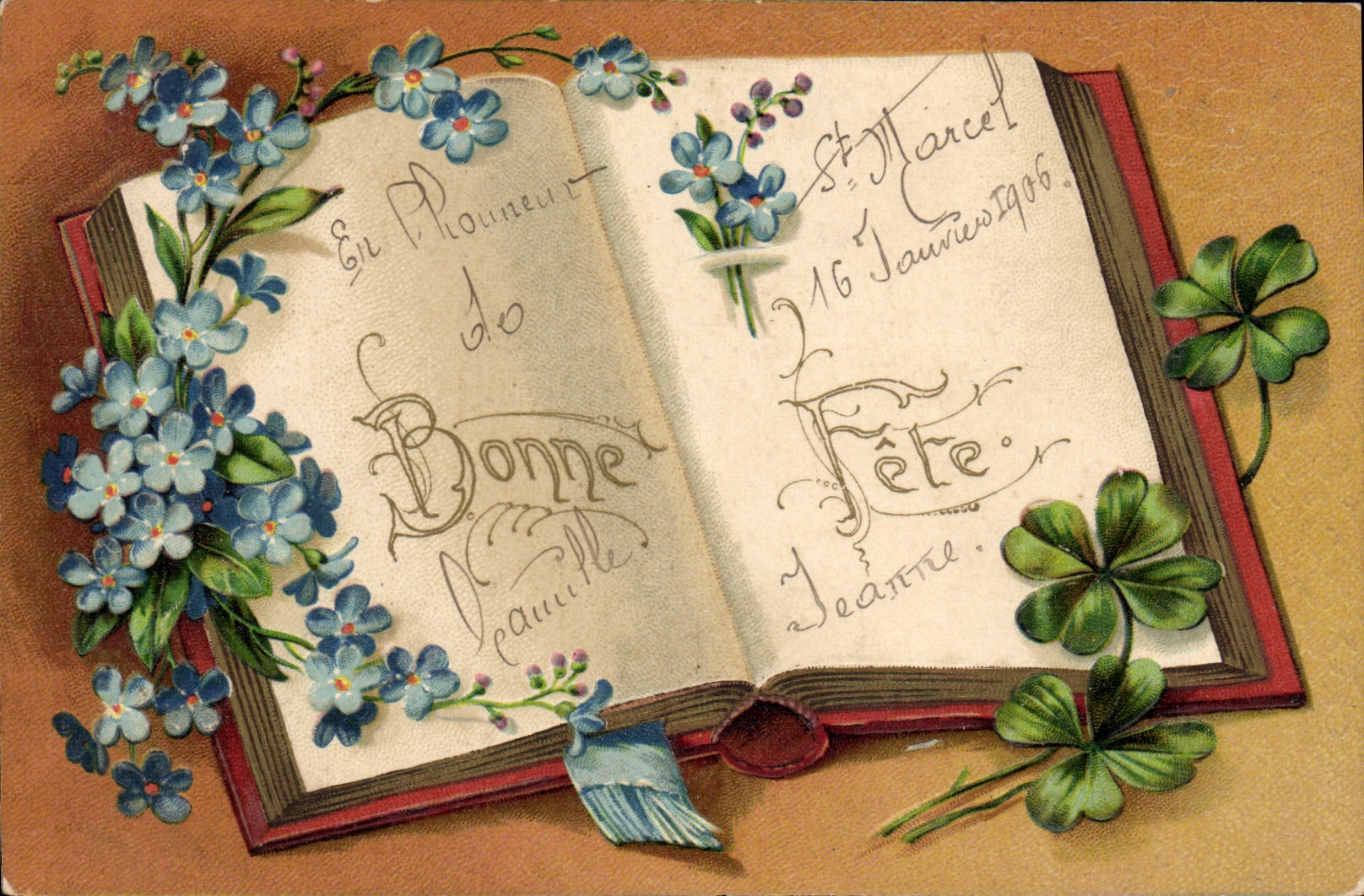 La fantasía de la POSTAL de la VENDIMIA florece el trébol