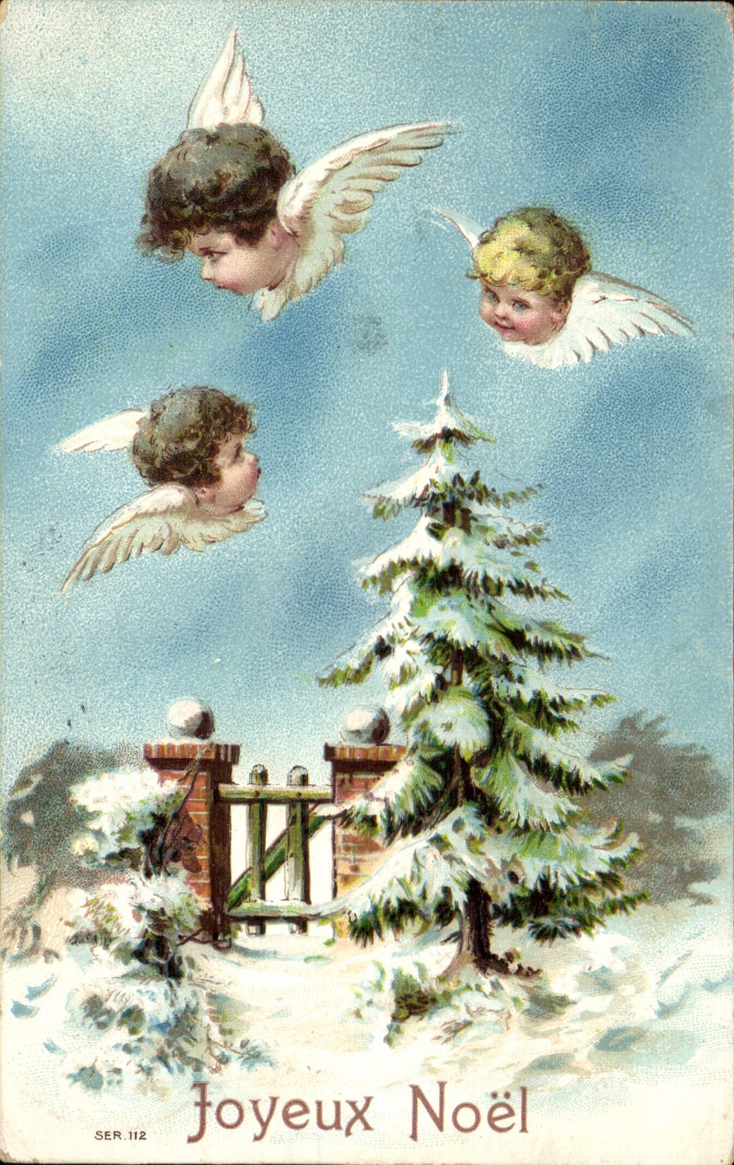 VINTAGE POSTCARD Fantasy Angels Christmas Angel