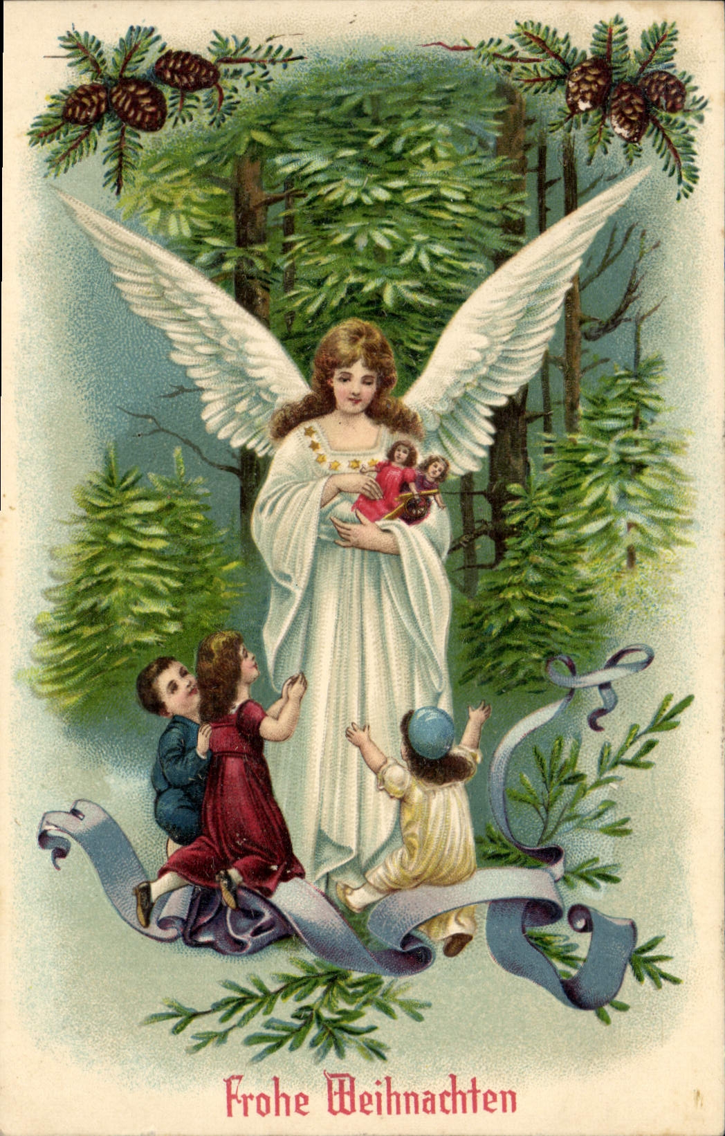 VINTAGE POSTCARD Fantasy Angel Children
