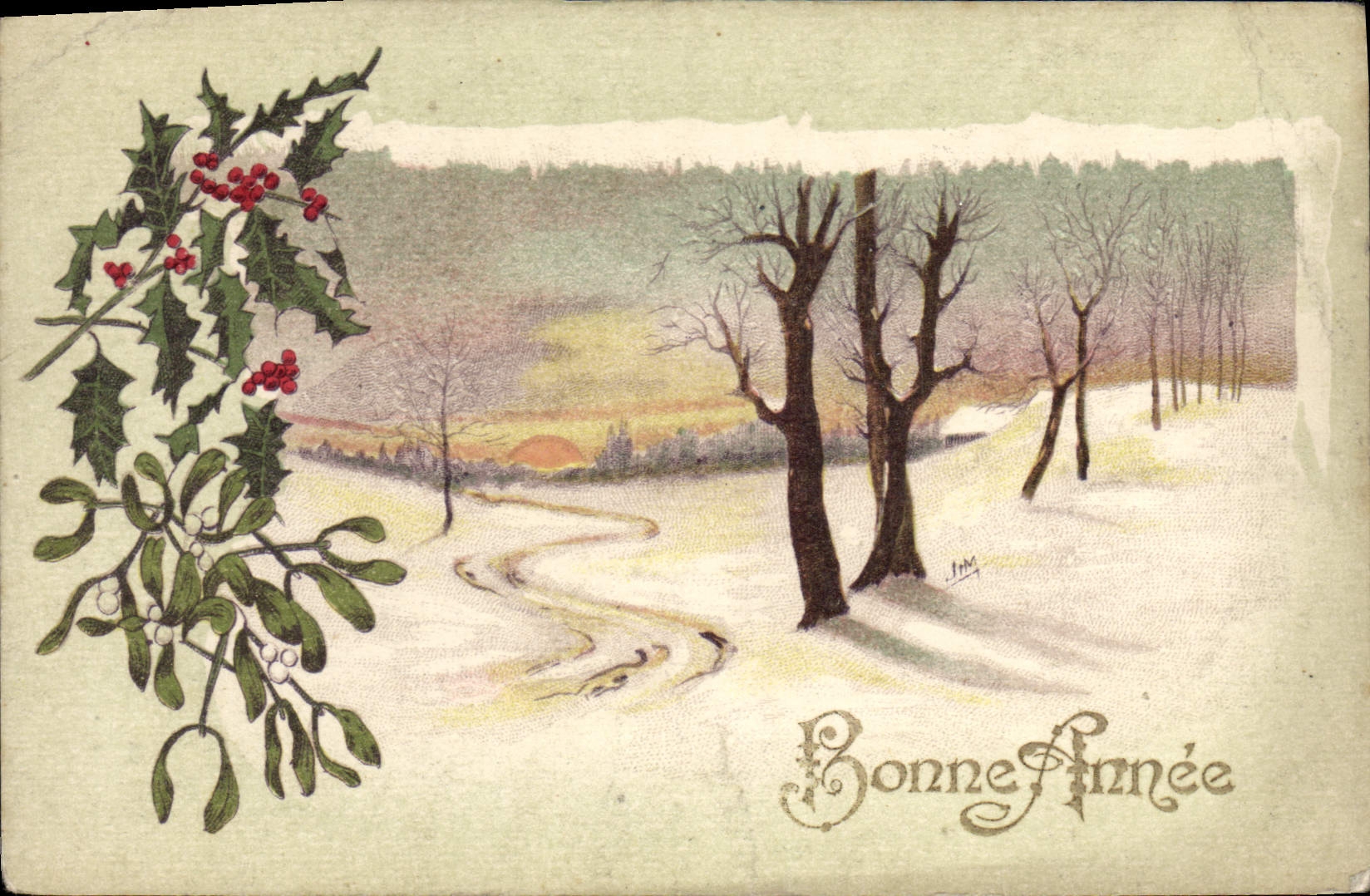 VINTAGE POSTCARD Fantasy Happy New Year