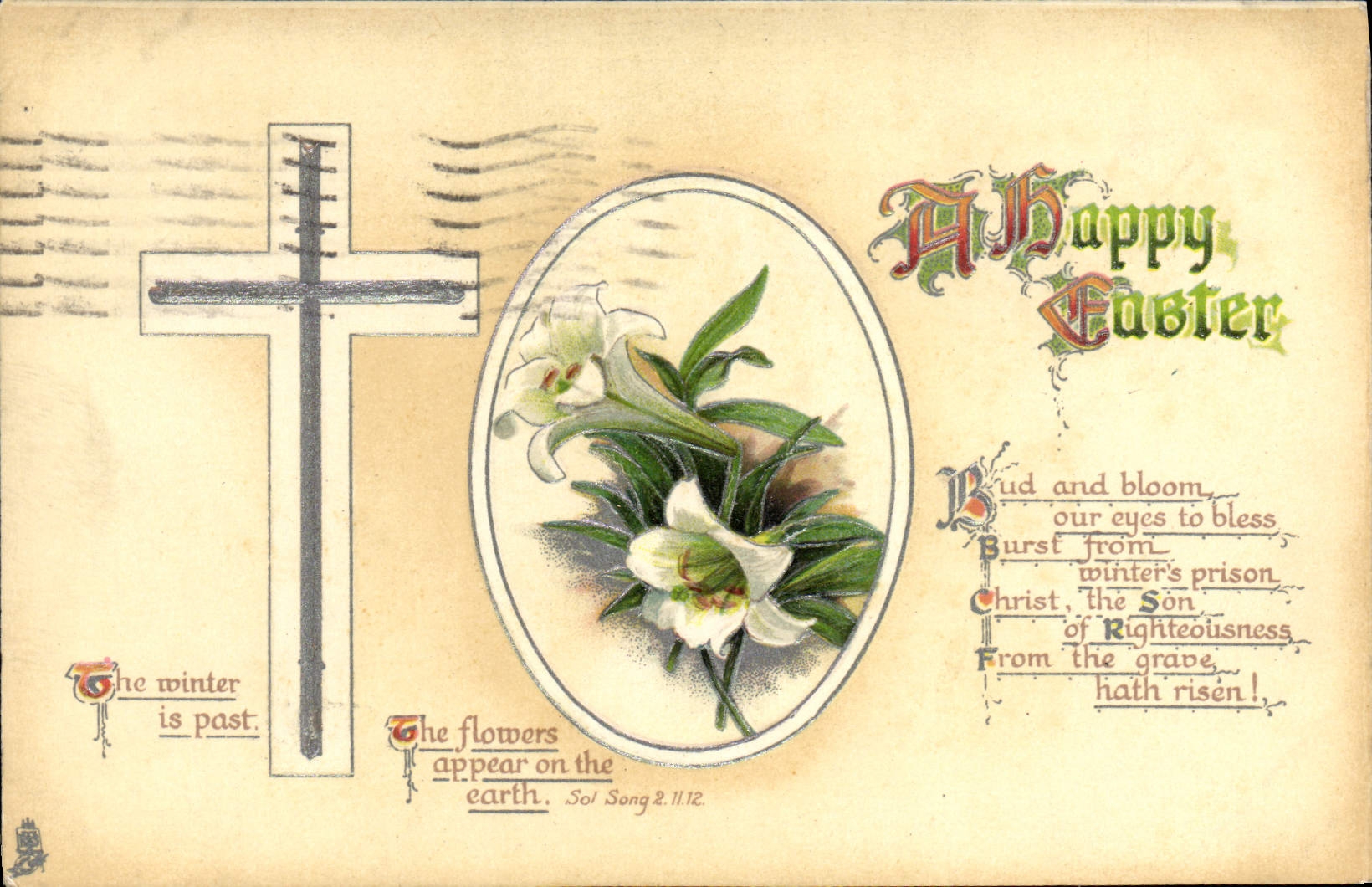 Flores de la fantasía de la POSTAL de la VENDIMIA