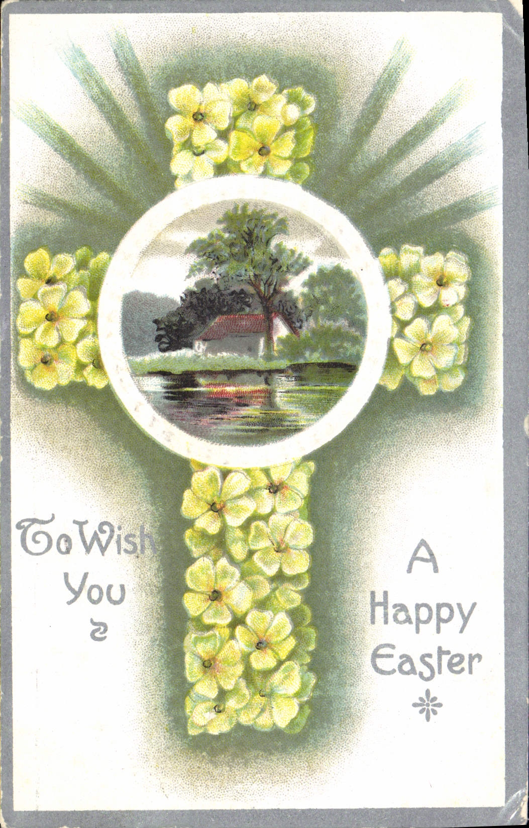 Flores de la fantasía de la POSTAL de la VENDIMIA