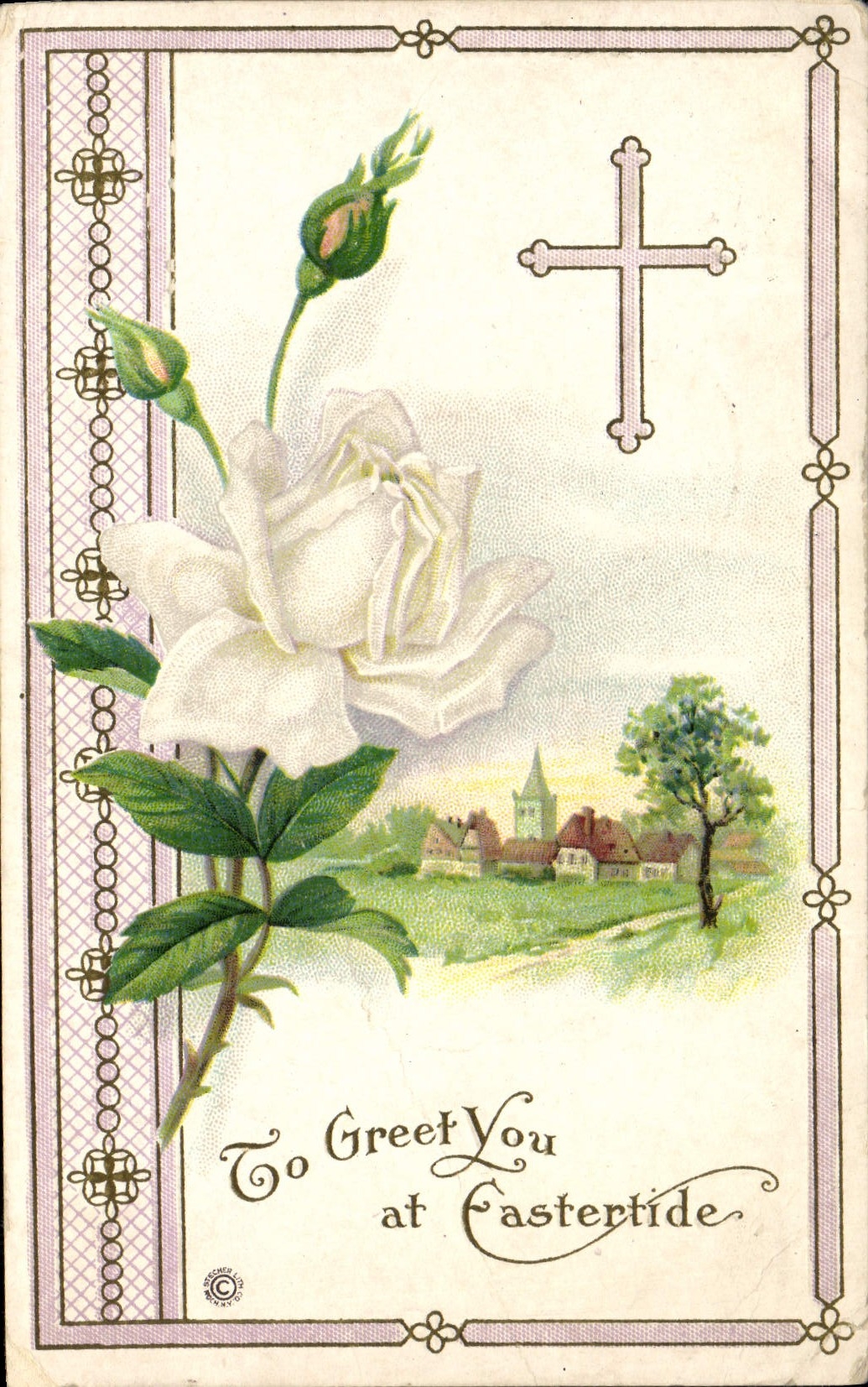 Flores de la fantasía de la POSTAL de la VENDIMIA