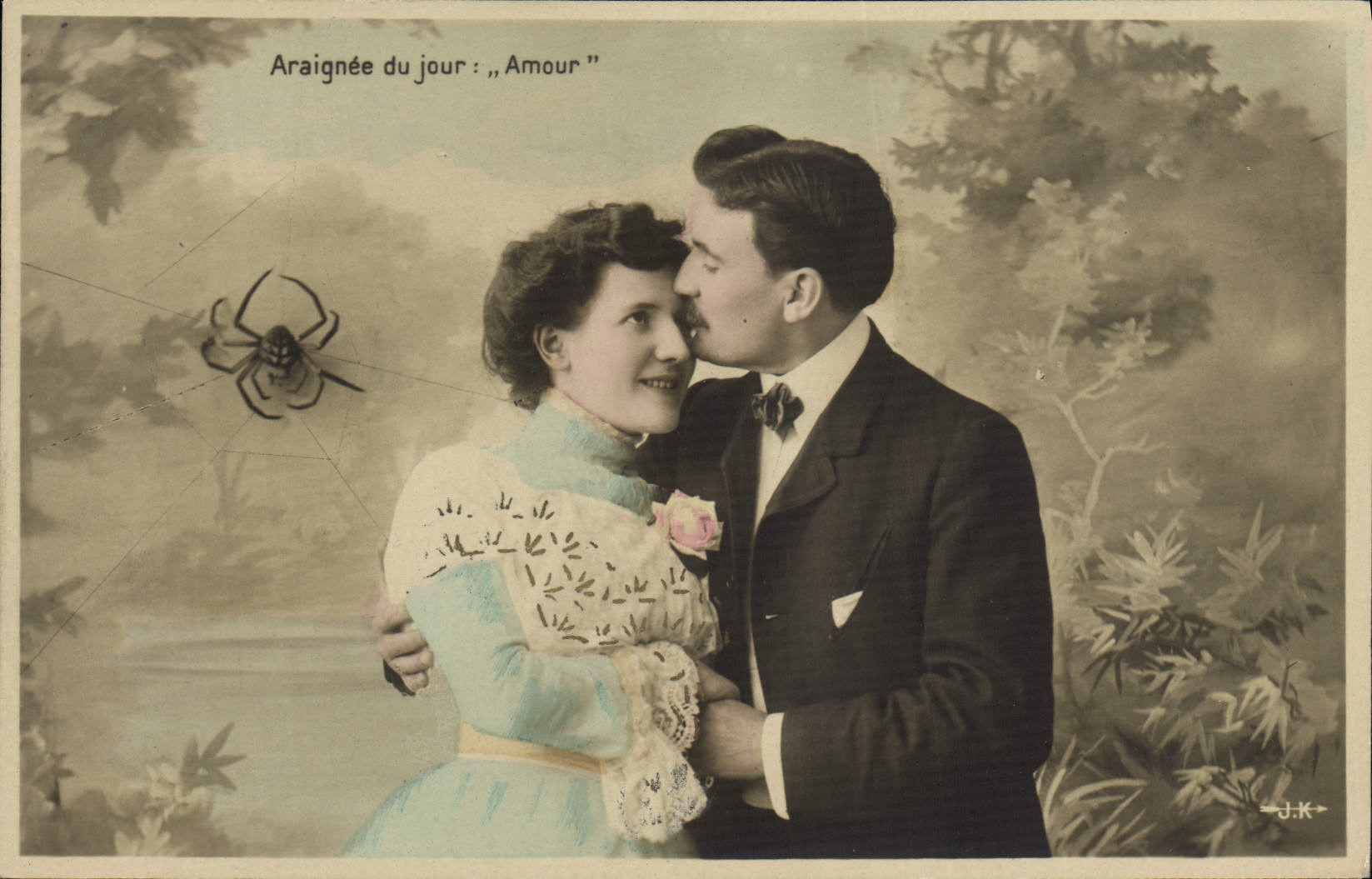 VINTAGE POSTCARD Fantasy Woman Spider