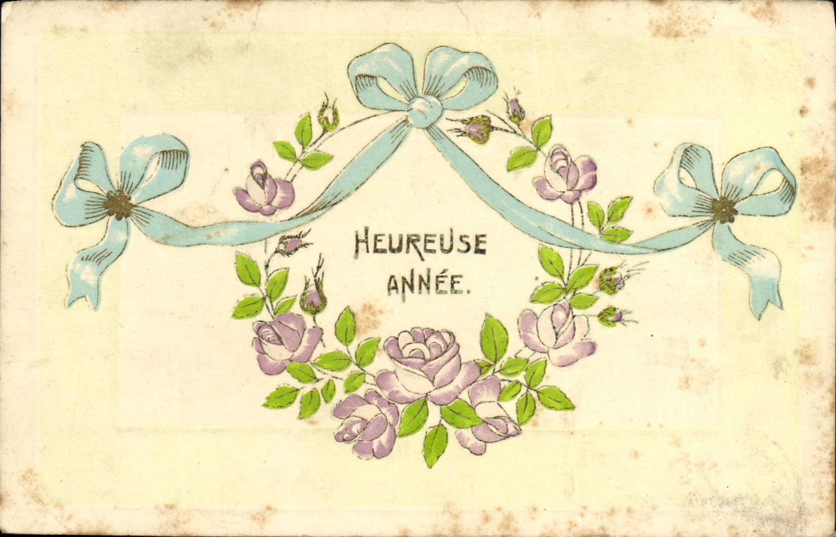 Flores de la fantasía de la POSTAL de la VENDIMIA