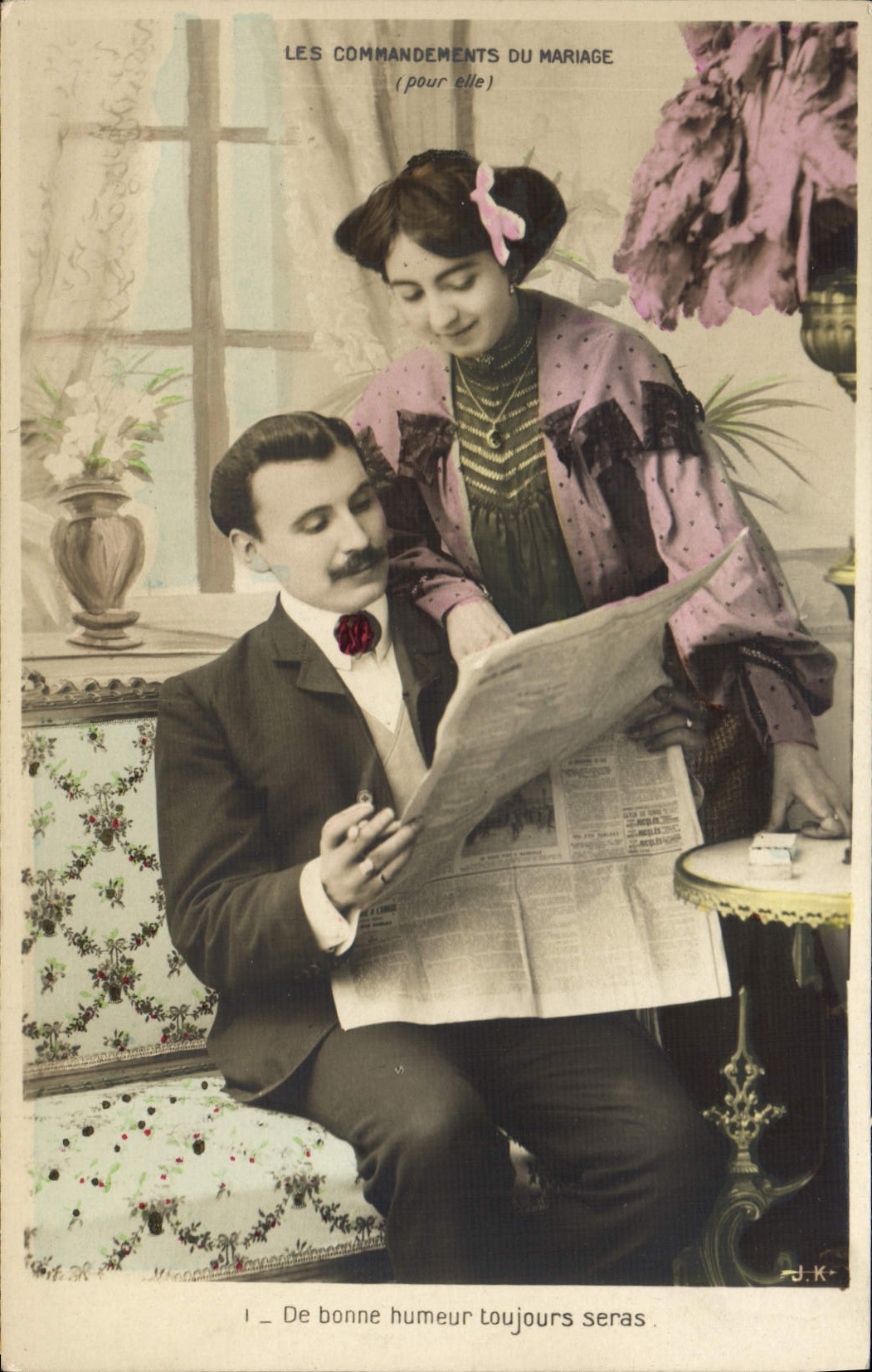 VINTAGE POSTCARD Fantasy Woman command of the marriage