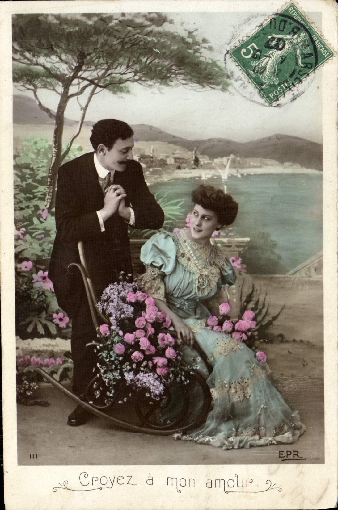 VINTAGE POSTCARD Fantasy Flowers