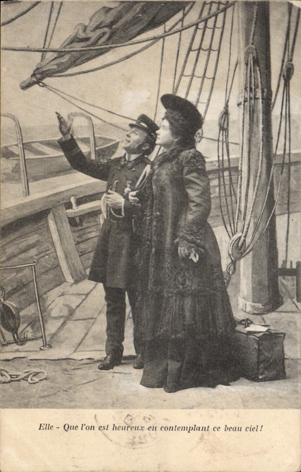 VINTAGE POSTCARD Fantasy Woman Sailor