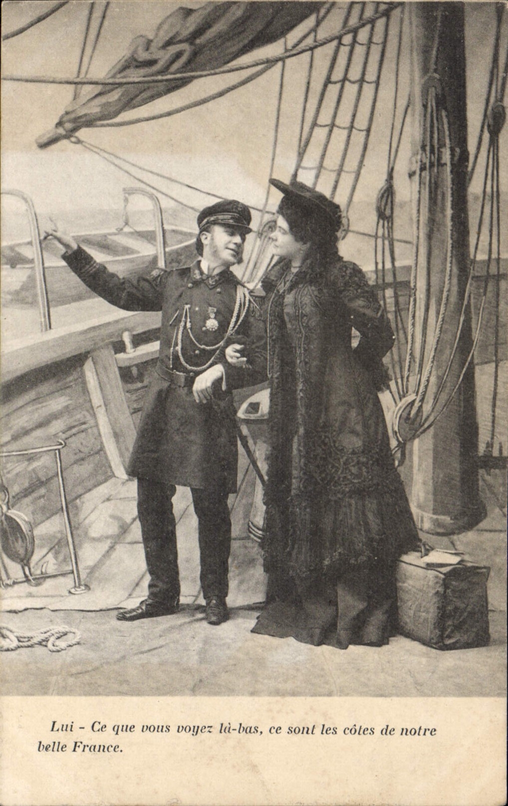 VINTAGE POSTCARD Fantasy Woman Sailor