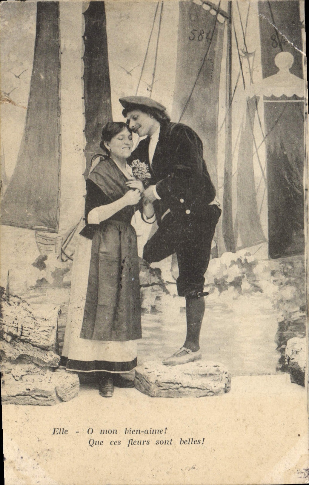 VINTAGE POSTCARD Fantasy Woman Sailor