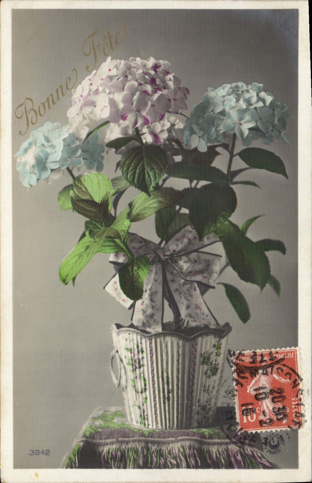 VINTAGE POSTCARD Fantasy Flowers Good Festival