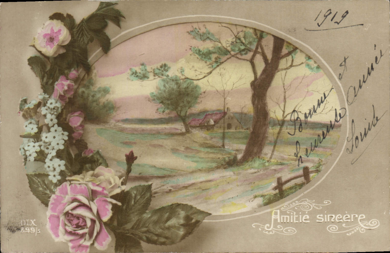 VINTAGE POSTCARD Fantasy Flowers
