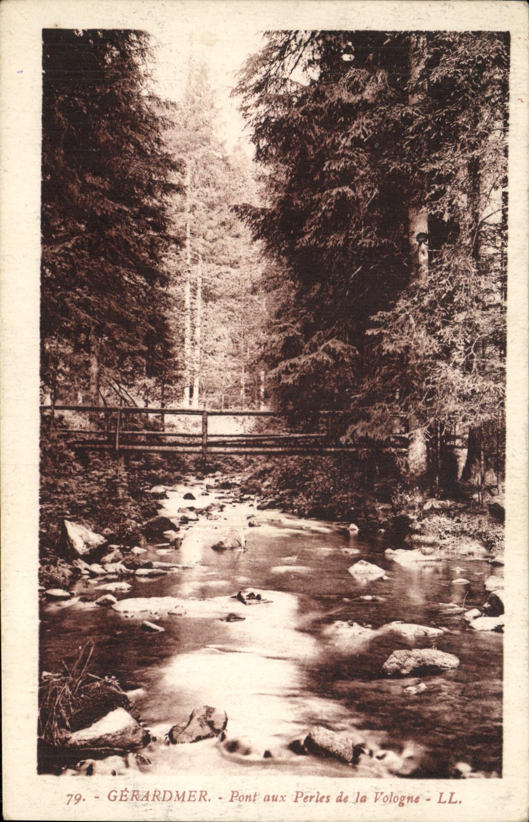 VINTAGE POSTCARD Gerardmer Bridge With the Pearls Of Vologne