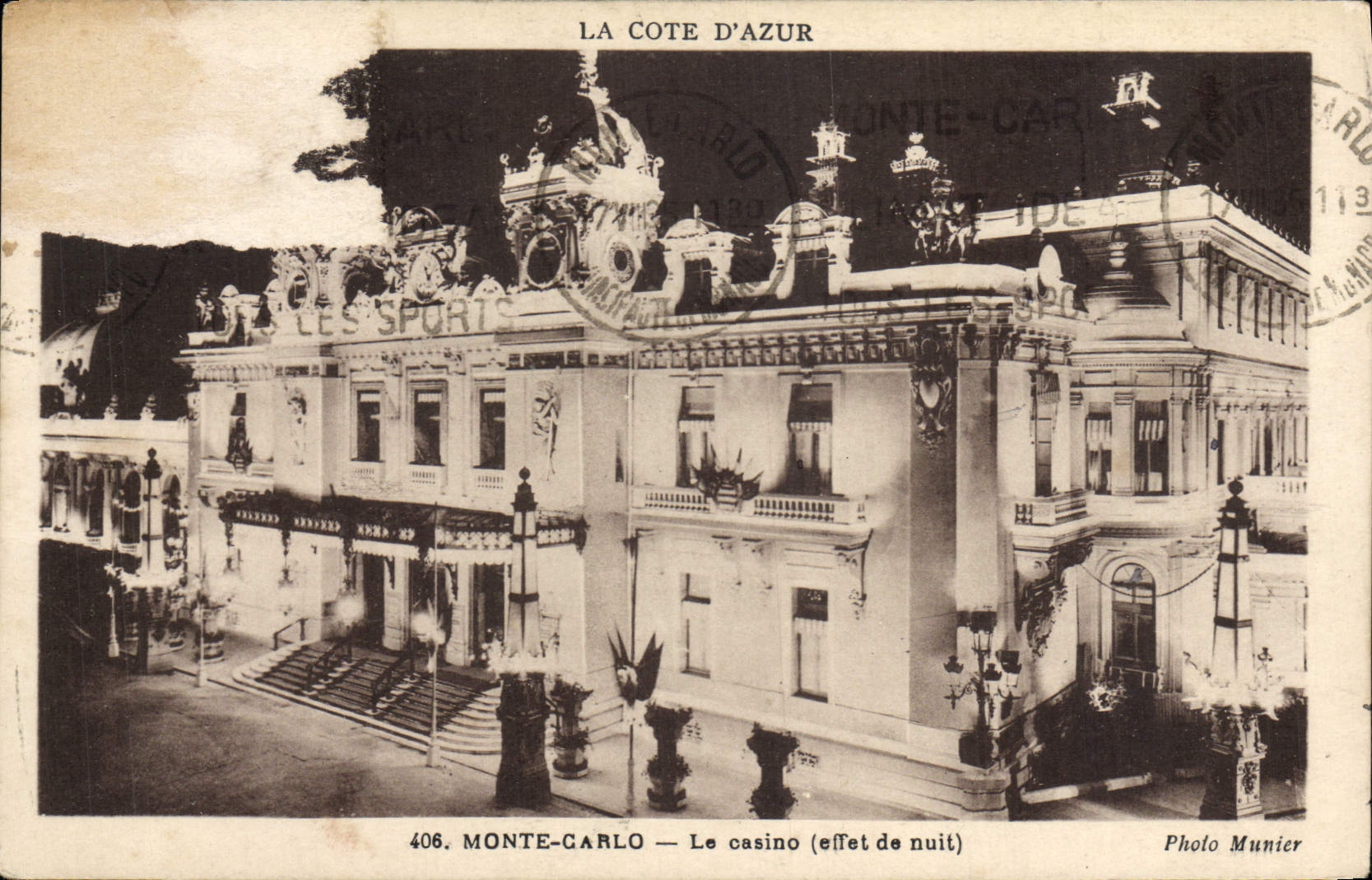 VINTAGE POSTCARD Monte Carlo the Casino