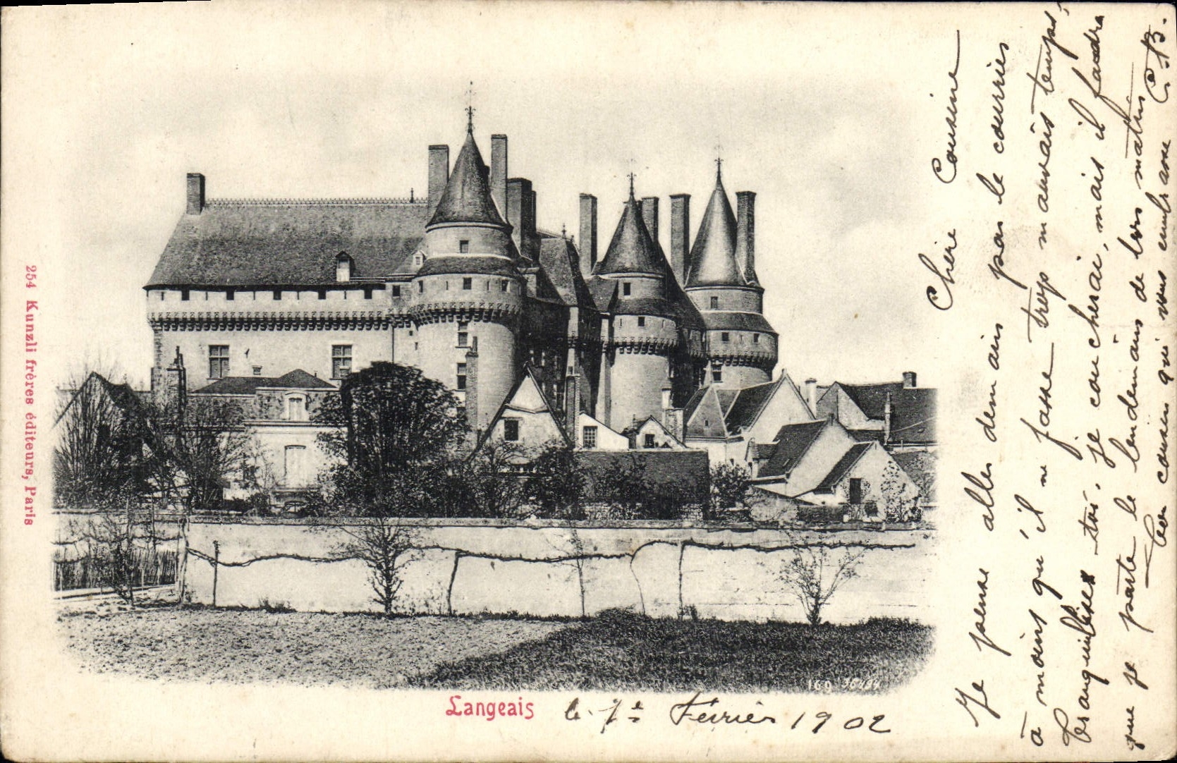 POSTAL Langeais de la VENDIMIA el castillo