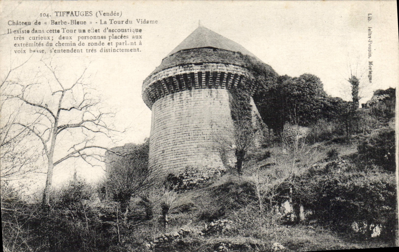 VINTAGE POSTCARD Tiffauges Castle Of Blue Beard the tower of Vidane