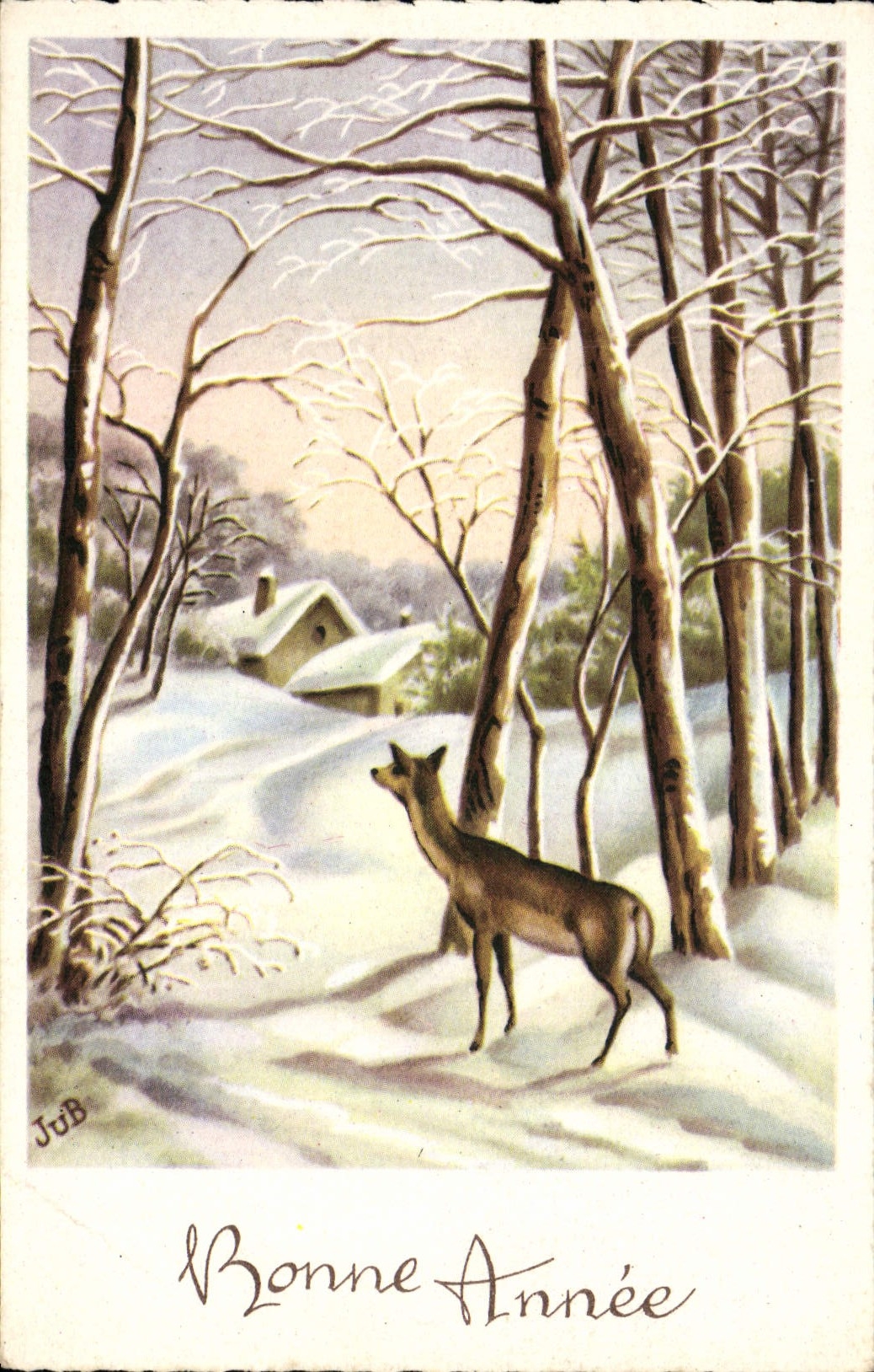 CPA Bonne Annee Biche 