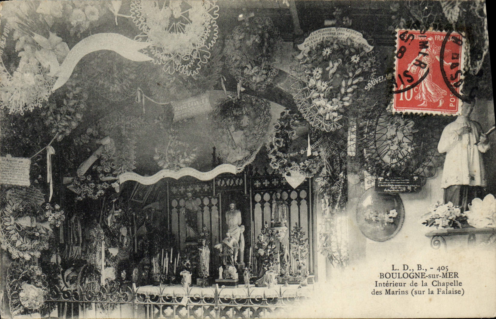 VINTAGE POSTCARD Boulogne On Inland sea of the Vault of the sailors on cliff