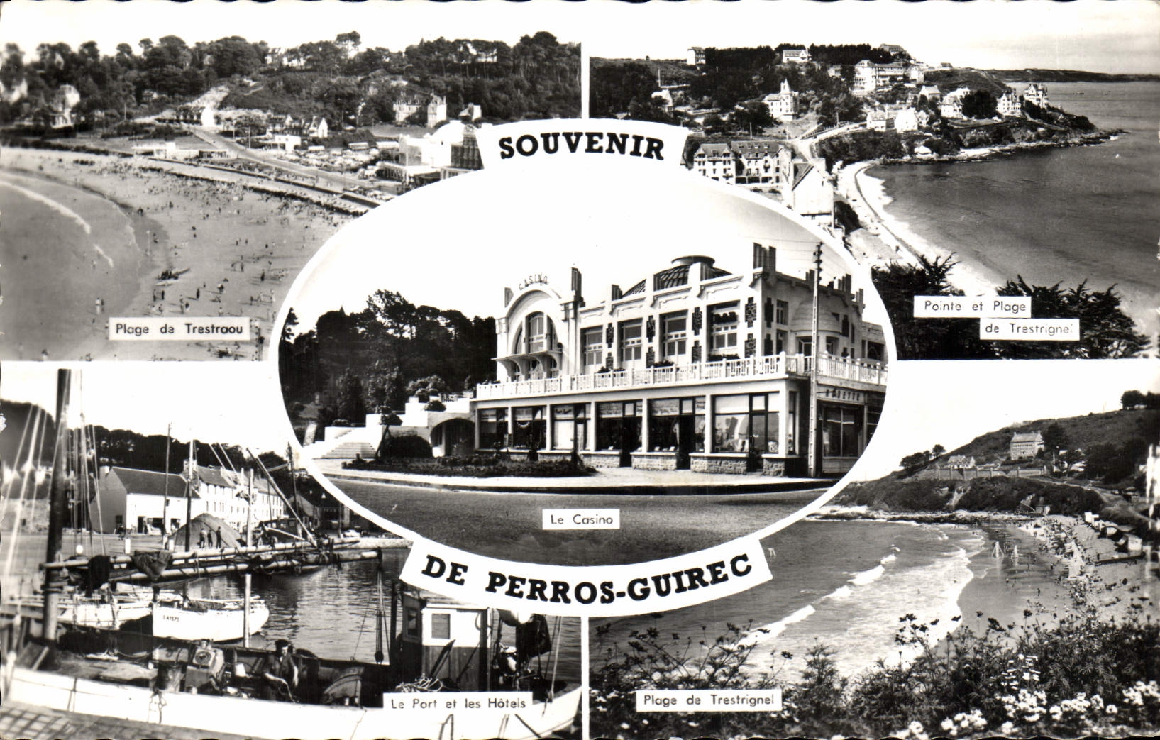 MODERN CARD Perros Guirec Beach of trestrignel Trestraou