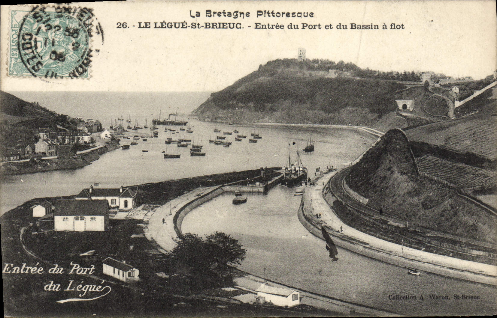 VINTAGE POSTCARD Bequeaths It St Brieuc Entree of the Port and of the Wet dock