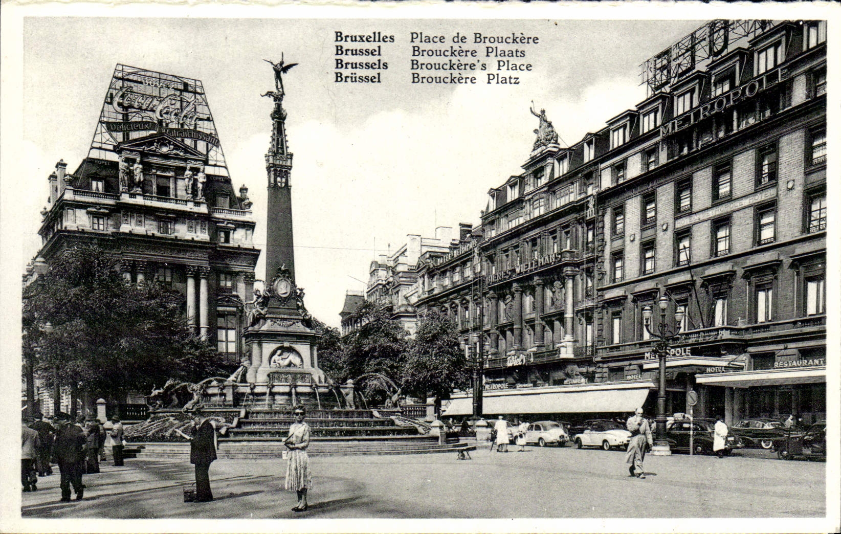 POSTAL MODERNA Bruselas Places De Brouckere