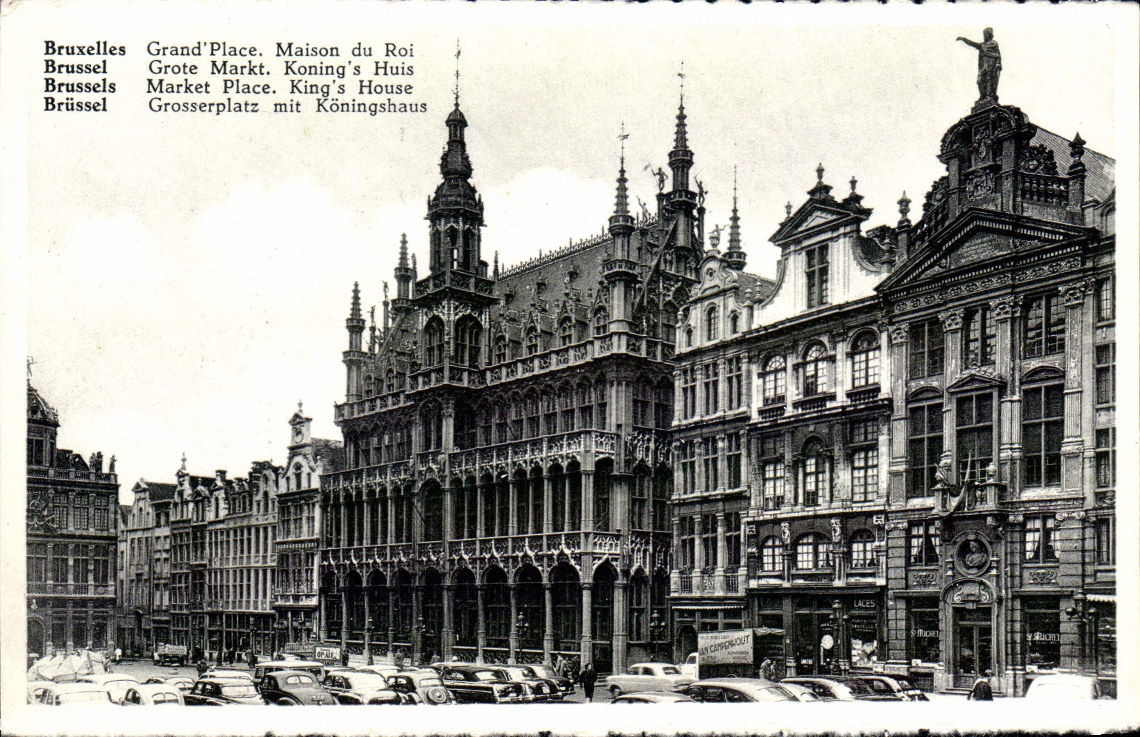 VINTAGE POSTCARD Brussels Grand Places House of the king