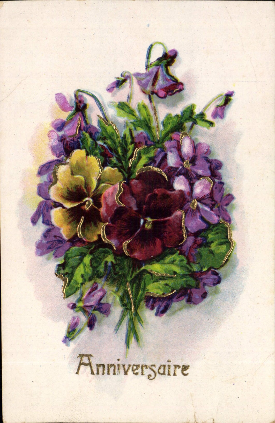 VINTAGE POSTCARD Birthday Flowers