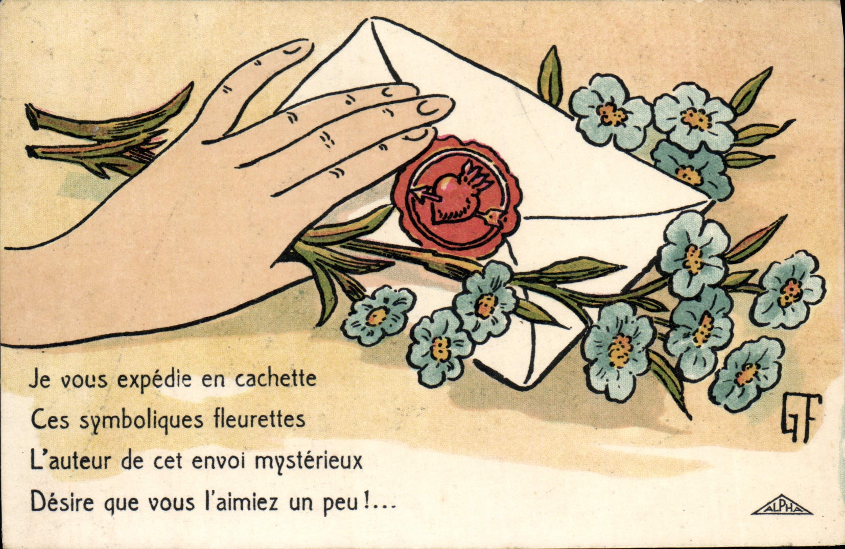 VINTAGE POSTCARD Fantasy Flowers