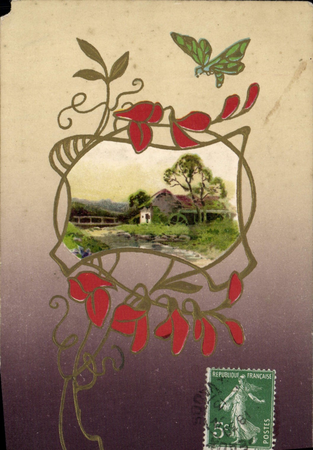 VINTAGE POSTCARD Fantasy Flowers