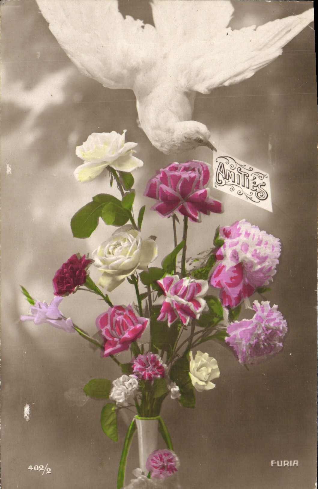 VINTAGE POSTCARD Fantasy Dove