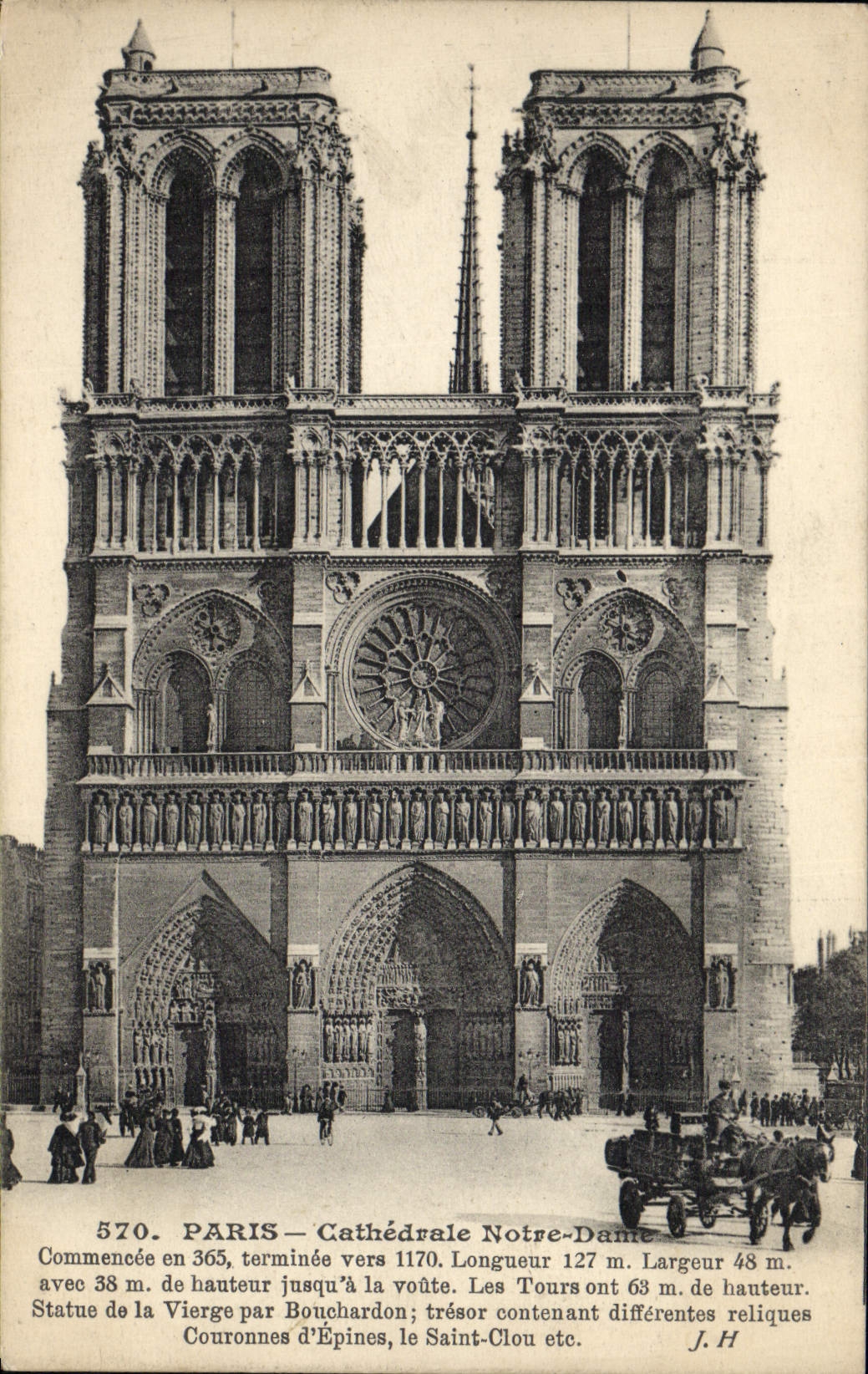 VINTAGE POSTCARD Paris Notre Dame Cathedral