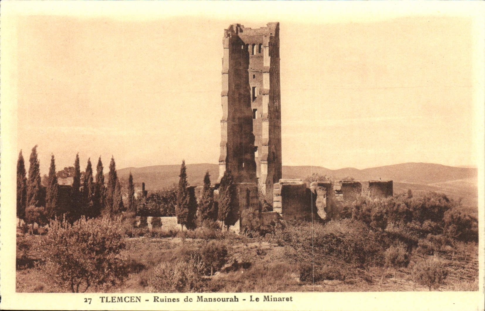 CPA Tlemcen Ruines De Mansourah Le Minaret