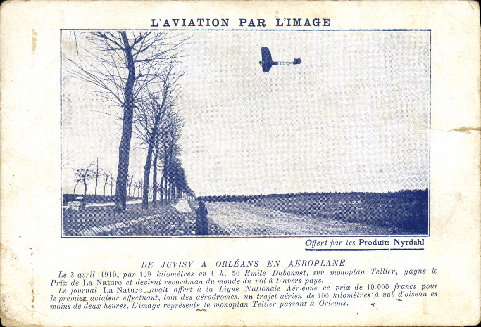 VINTAGE POSTCARD Aviation Plane De Juvisy has Orleans in the airplane
