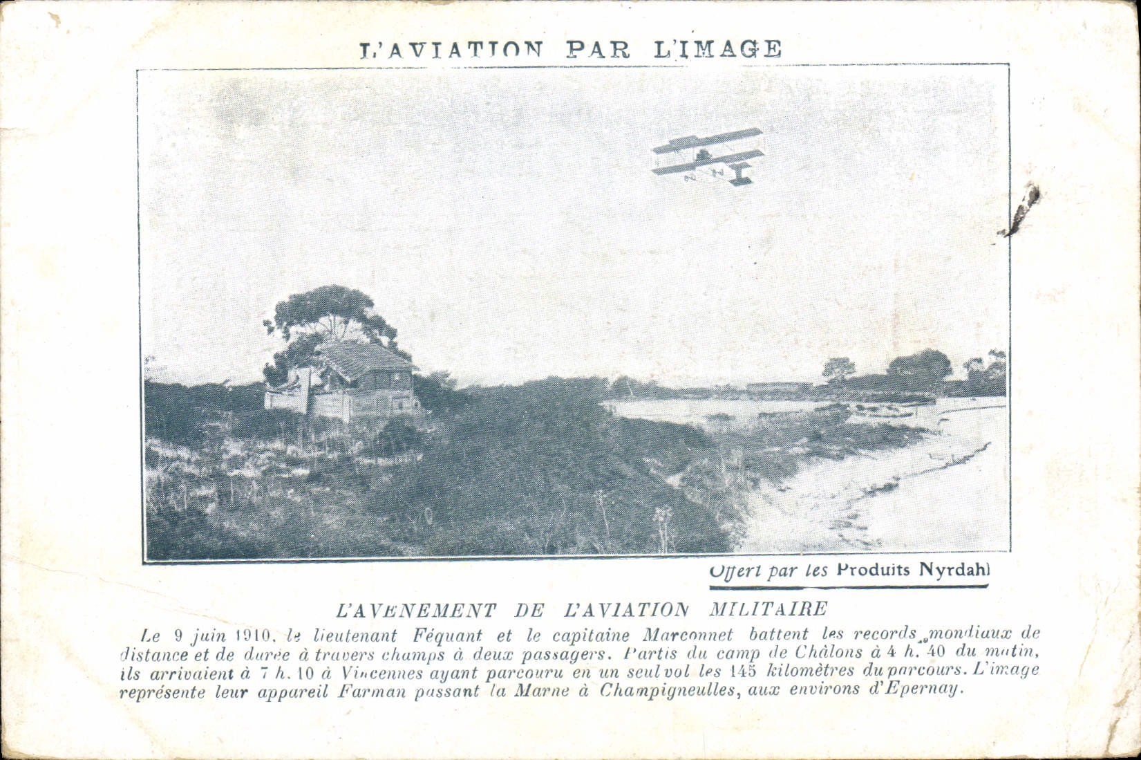 CPA Aviation Avion Avenement de l'aviation militaire Lieutenant Fequand et le capitaine Marconnet 