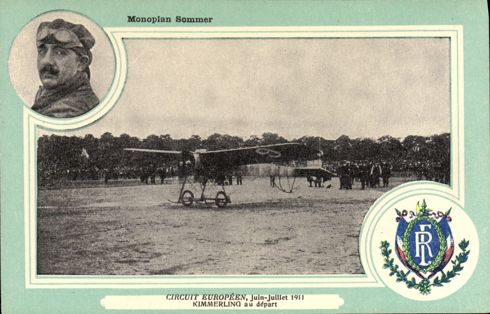 CPA Aviation Avion Monoplan Sommer Circuit europeen Juin Juillet 1911 Kimmerling au depart 