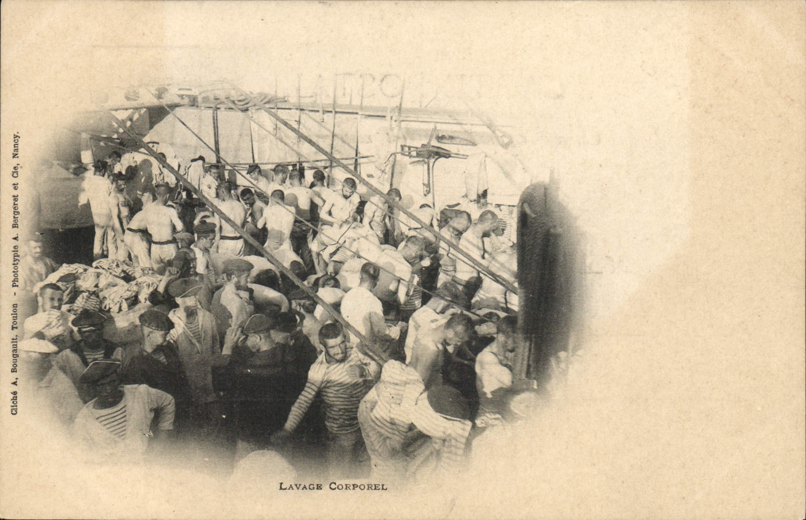 VINTAGE POSTCARD Boat War body Washing