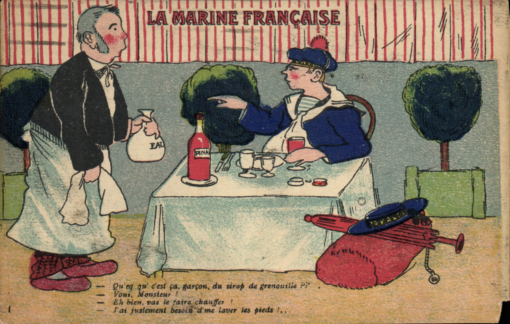 VINTAGE POSTCARD Boat War French Navy