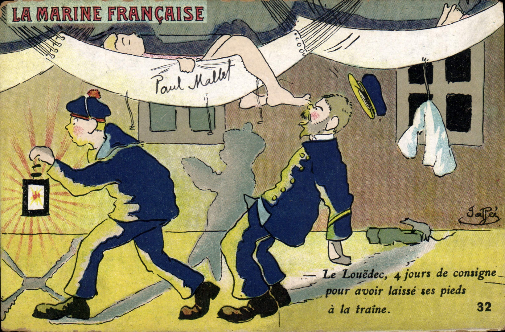 CPA Bateau Guerre Marins Marine francaise Le Louedec 4 jours de consigne