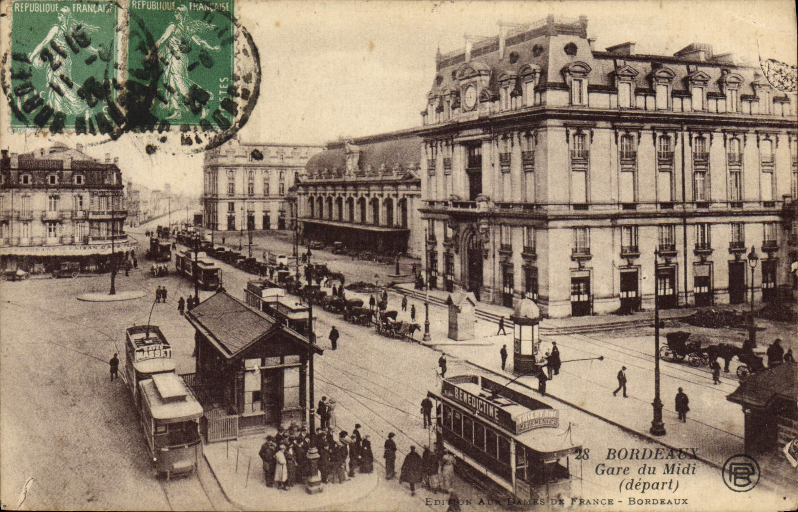 CPA Tramway Train Bordeaux Gare du Midi Depart