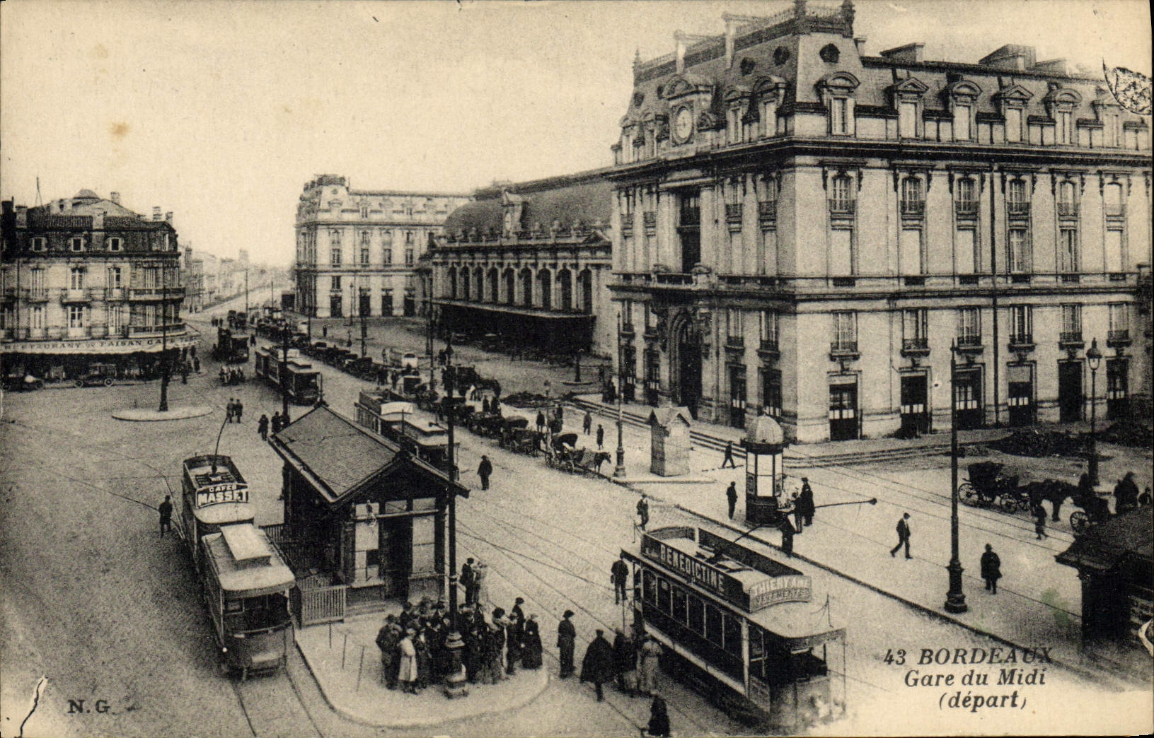 CPA Tramway Train Bordeaux Gare du Midi