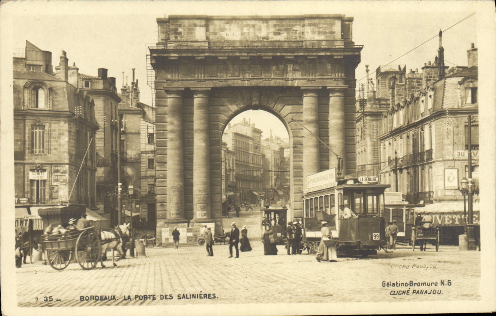 VINTAGE POSTCARD Tramway Bordeaux Train Carries of Salinieres