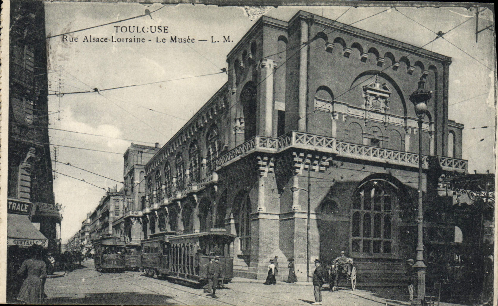 CPA Tramway Train Toulouse rue Alsace Lorraine Le musee
