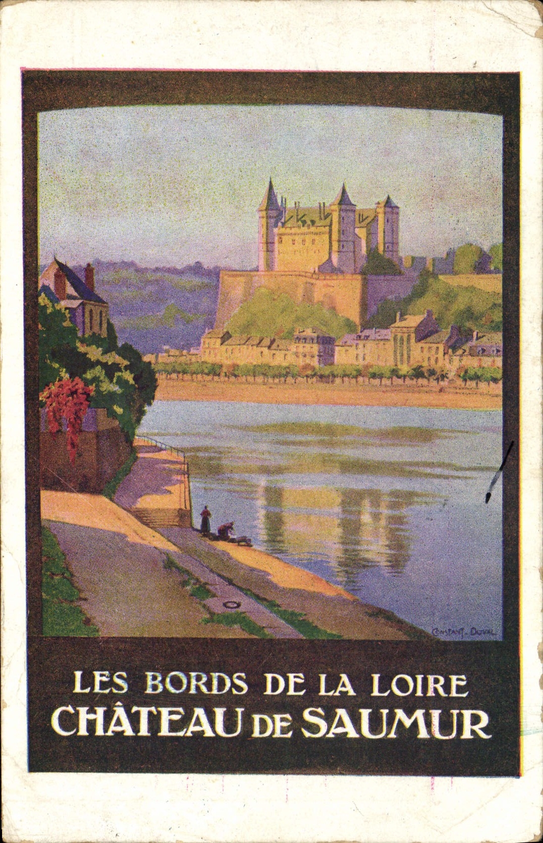 CPA Fantaisie Illustrateur Bords de la Loire Chateau de Saumur