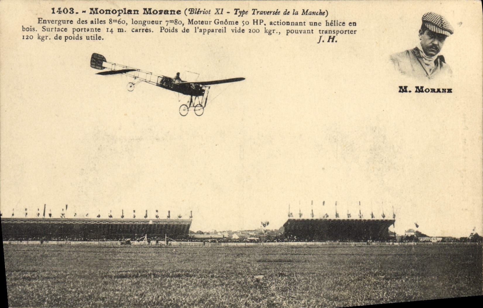 CPA Avion Aviation Monoplan Morane Bleriot XI Type traversee de la Manche 