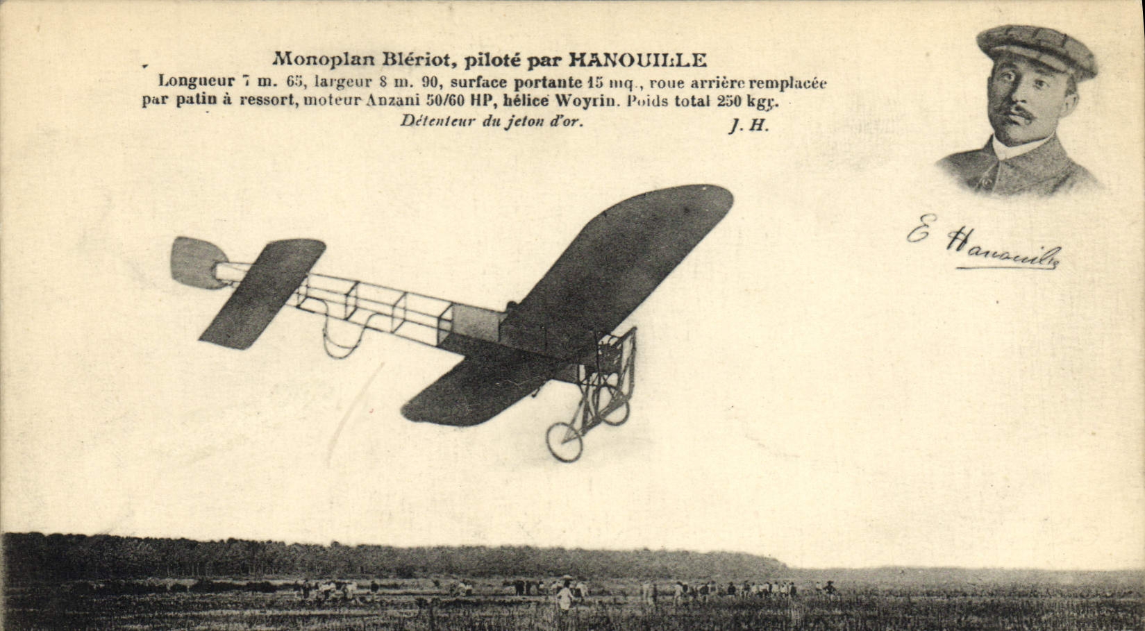 CPA Avion Aviation Monoplan Bleriot Hanouille