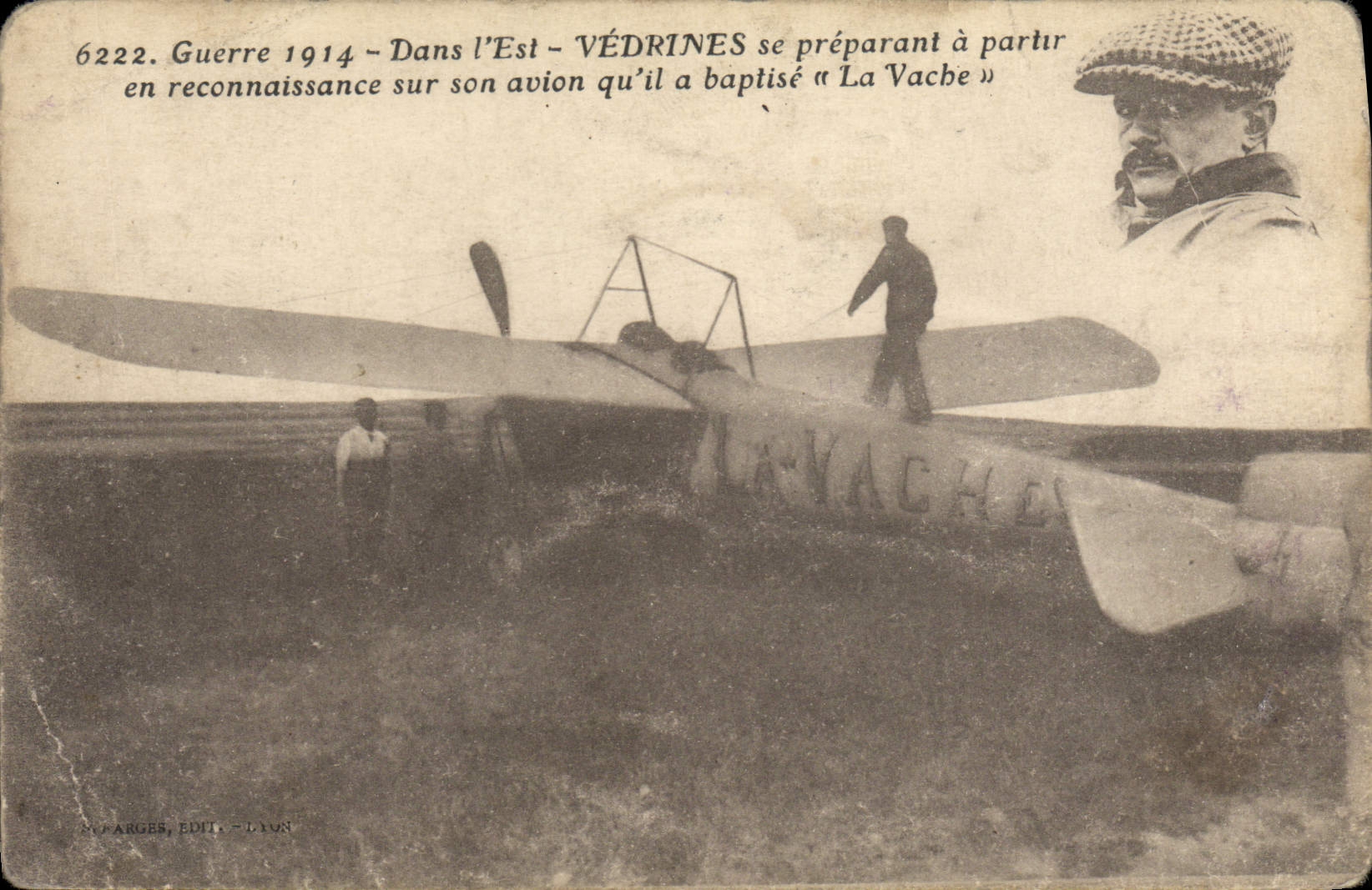 CPA Avion Aviation Vedrines se preparant a partir en reconnaissance sur son avion