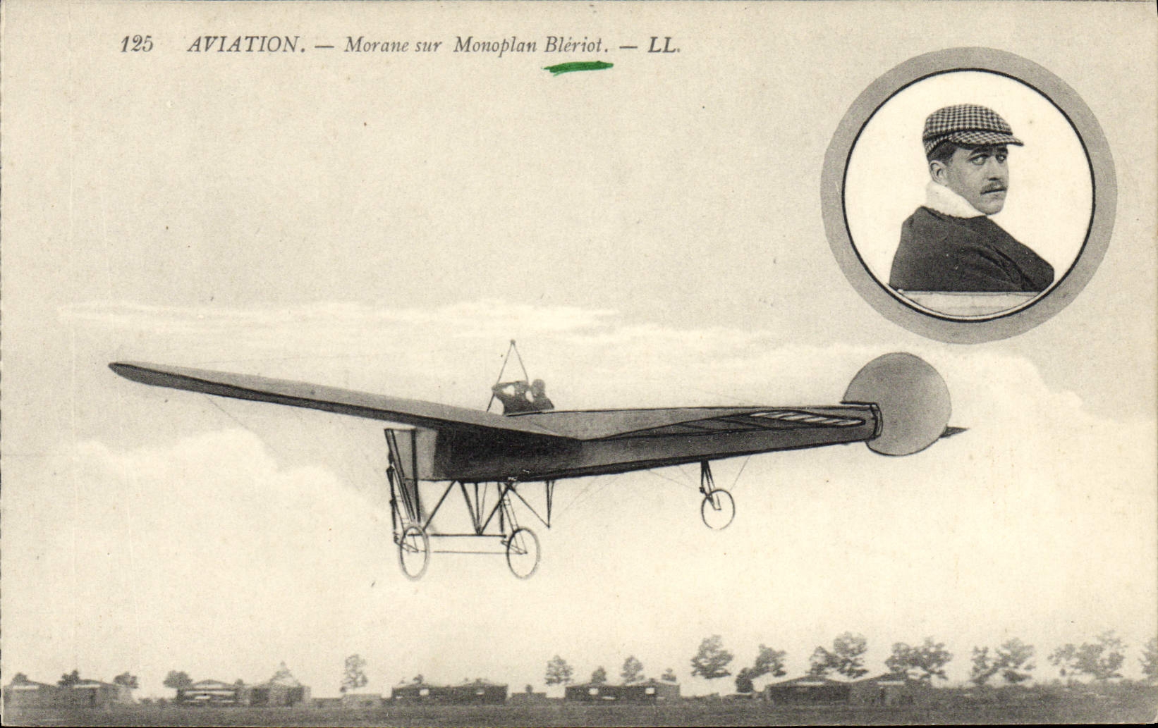 CPA Avion Aviation Morane sur son monoplan Bleriot
